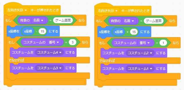 ネコの左右移動のプログラム